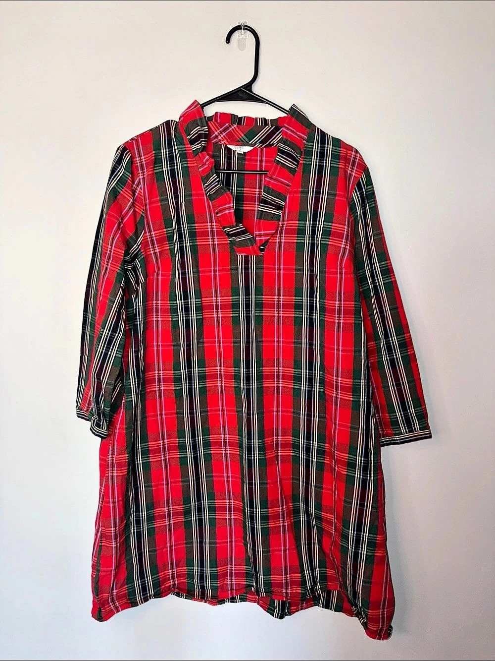 Crown & Ivy Plaid Mini Dress in Red & Green Size XL Like New